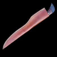 |NB KNIVES| Custom Handmade Carbon Steel Fillet Knife Handle Venge Wood With Leather Sheath