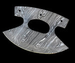 Custom Handmade Damascus Steel Ulu Blank Blade With Leather Sheath Ulu Kitchen Knife Compact Ulu For Cooking