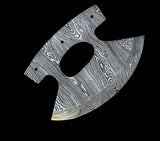 Custom Handmade Damascus Steel Ulu Blank Blade With Leather Sheath Ulu Kitchen Knife Compact Ulu For Cooking