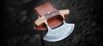 Custom Handmade Damascus Steel Ulu Knife Handle Rosewood/Olive Wood With Leather Sheath Ulu For Meat Processing Versatile Ulu Chopping Blade