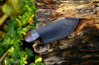 |NB KNIVES| Custom Handmade Damascus Steel Guthook Skinner Knife Handle Hardwood With Leather Sheath