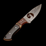 |NB KNIVES| Custom Handmade Damascus Steel Skinner Knife Handle Buffalo Horn & Stag Horn With Leather Sheath