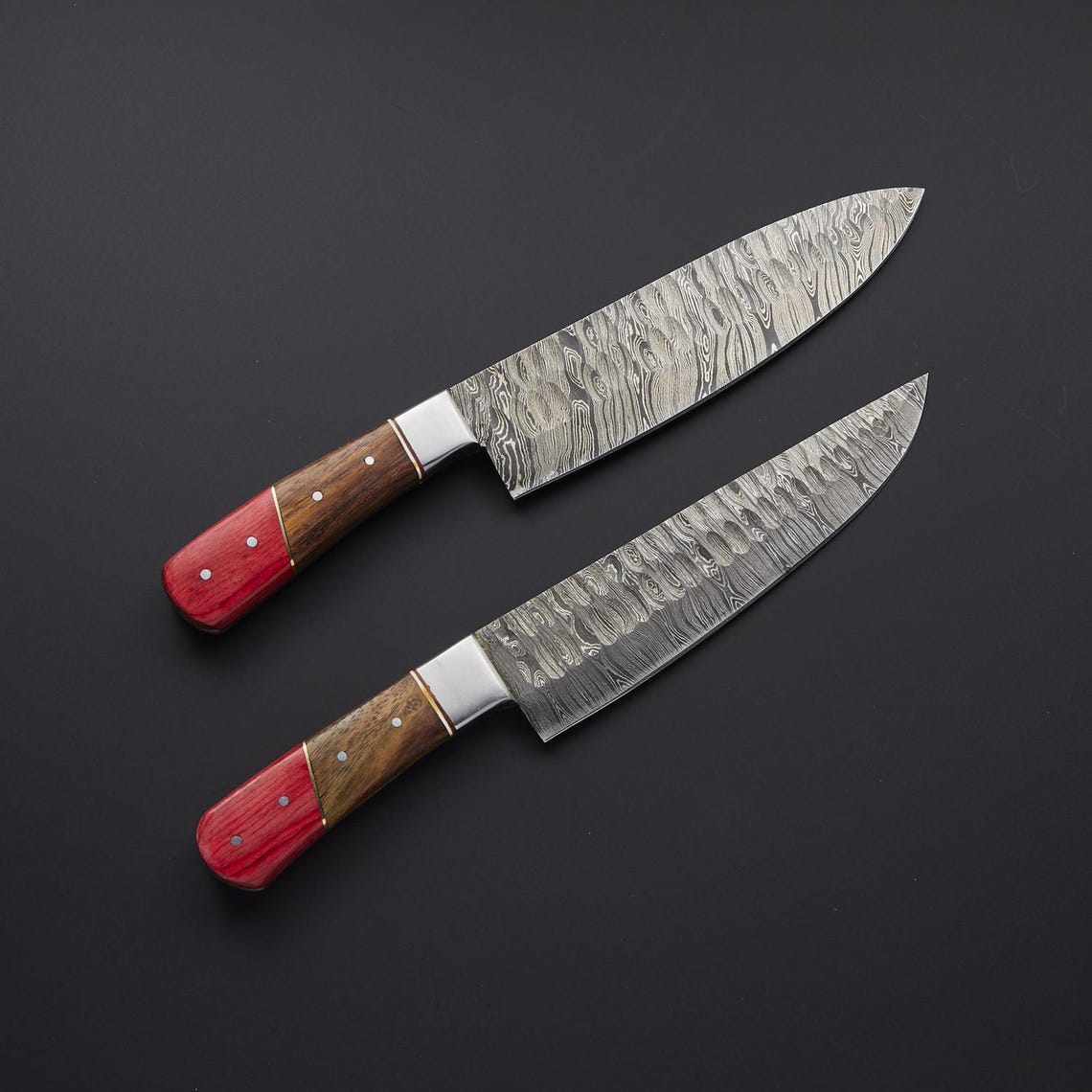 Damascus Steel 2 Pcs Chef Knife Set | Rosewood & Hardwood | NB Knives