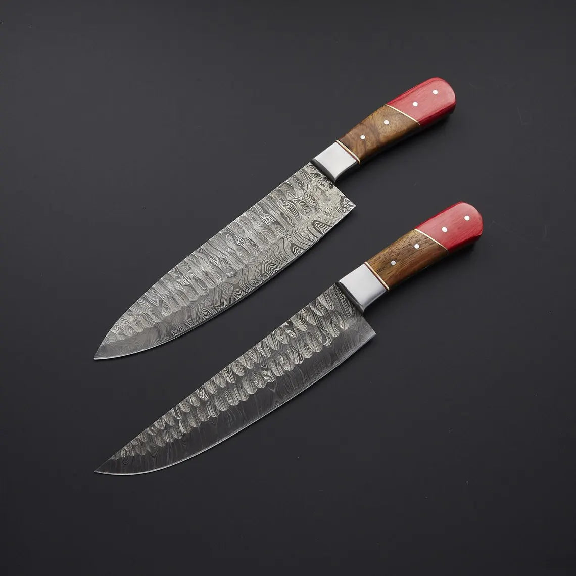 Damascus Steel 2 Pcs Chef Knife Set | Rosewood & Hardwood | NB Knives