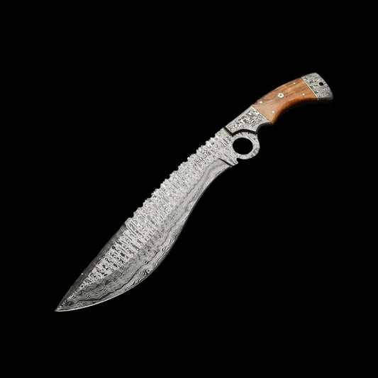 Decorative knife with a wooden handle on a dark background