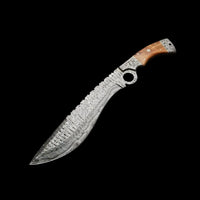 Decorative knife with a wooden handle on a dark background
