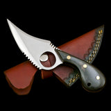 |NB KNIVES| Custom Handmade D2 Steel Skinner Knife Handle Hardwood With Leather Sheath