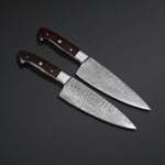 CUSTOM HANDMADE DAMASCUS 2 PCS CHEF SET