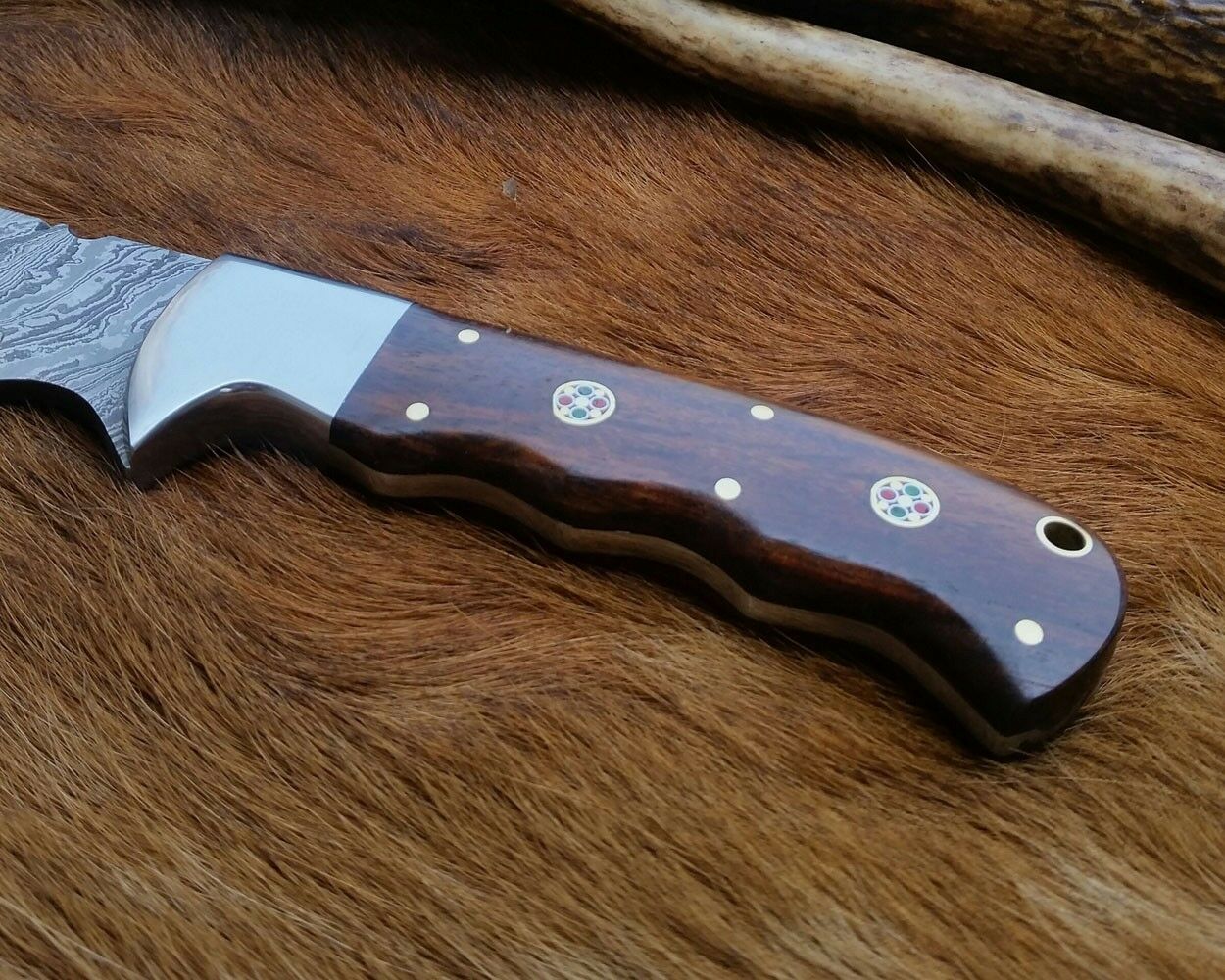 10" Fixed Blades Custom Hand Forged Damascus Steel Blade Hunting Knife - NB CUTLERY LTD