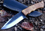 CUSTOM HAND FORGED HUNTING KNIFE Handle Made of Wood