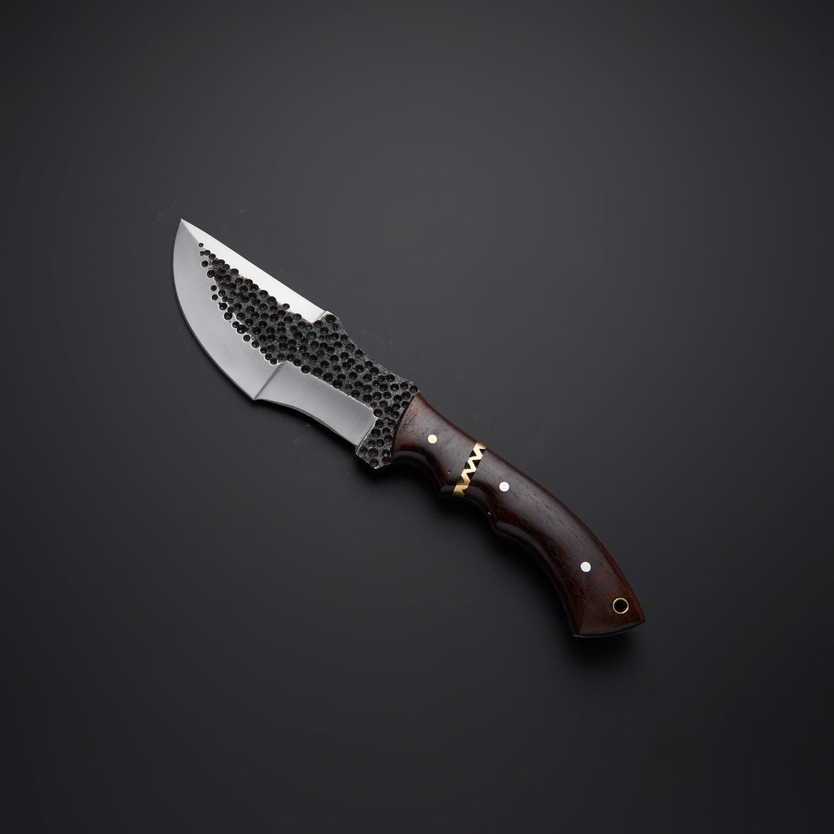 1095 Steel Tracker Knife with Rosewood Handle & Leather Sheath