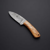 CUSTOM HANDMADE DAMASCUS HUNTING KNIFE HANDLE Materials Olive Wood