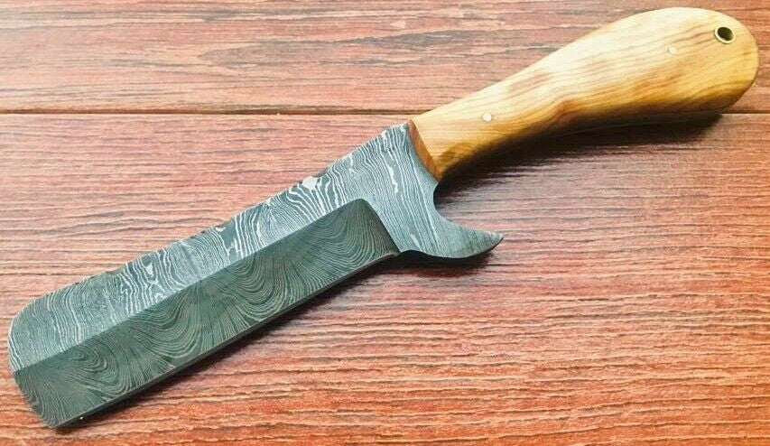 |NB KNIVES| CUSTOM HANDMADE COWBOY BULL CUTTER KNIFE WITH LEATHER SHEATH