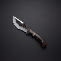 CUSTOM HANDMADE HAMMERD TRACKER KNIFE WITH LEATHER SHEATH