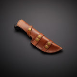 |NB KNIVES| CUSTOM HANDMADE DAMASCUS TRACKER KNIFE WITH LEATHER SHEATH