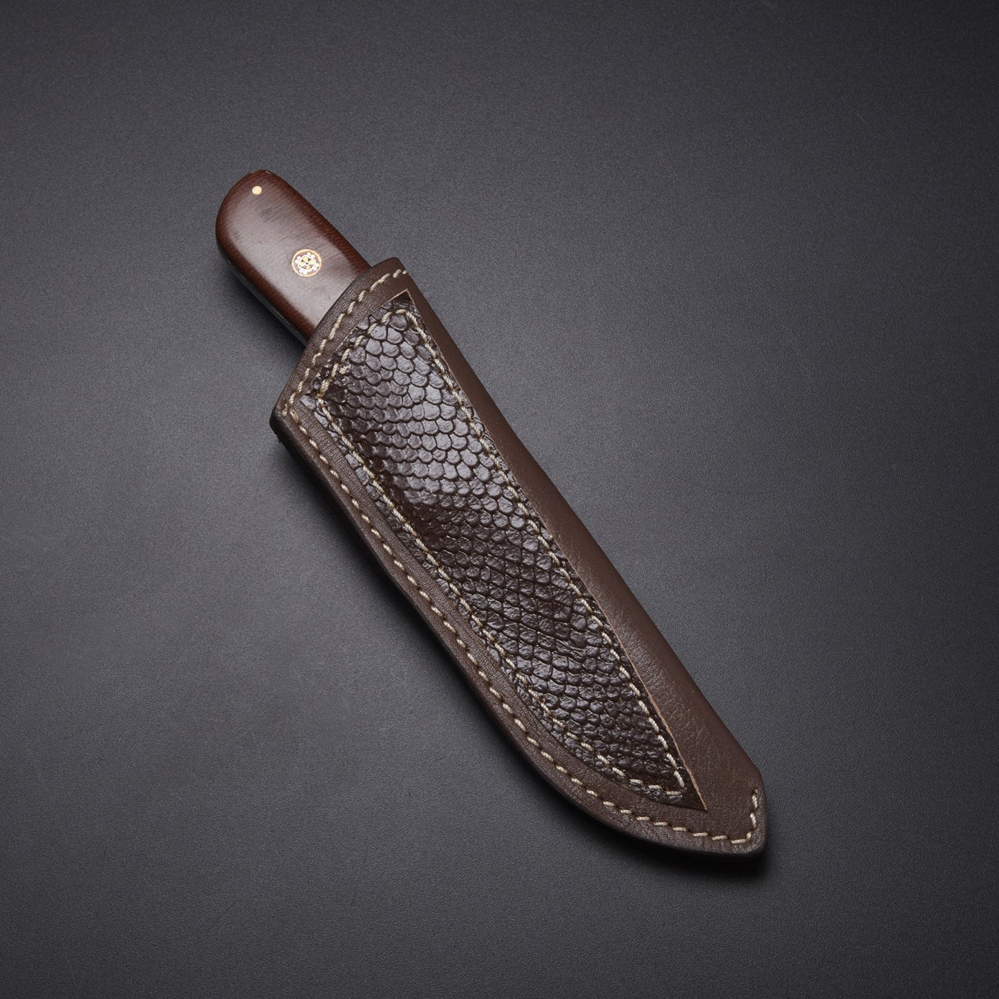 CUSTOM HANDMADE DAMASCUS HUNTING KNIFE Materials Micarta, Pakka Wood, Damascus Steel