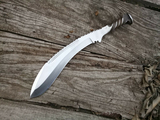Handmade Rail Road Spike Steel Hunting Kukri Knife