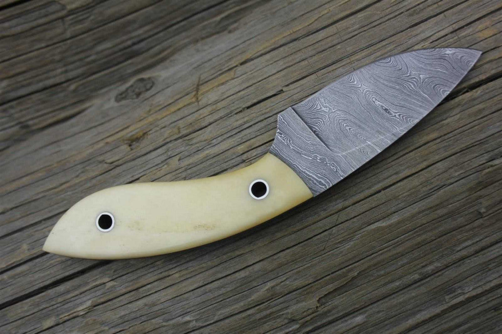 CUSTOM HANDMADE DAMASCUS HUNTING KNIFE Handle Bone