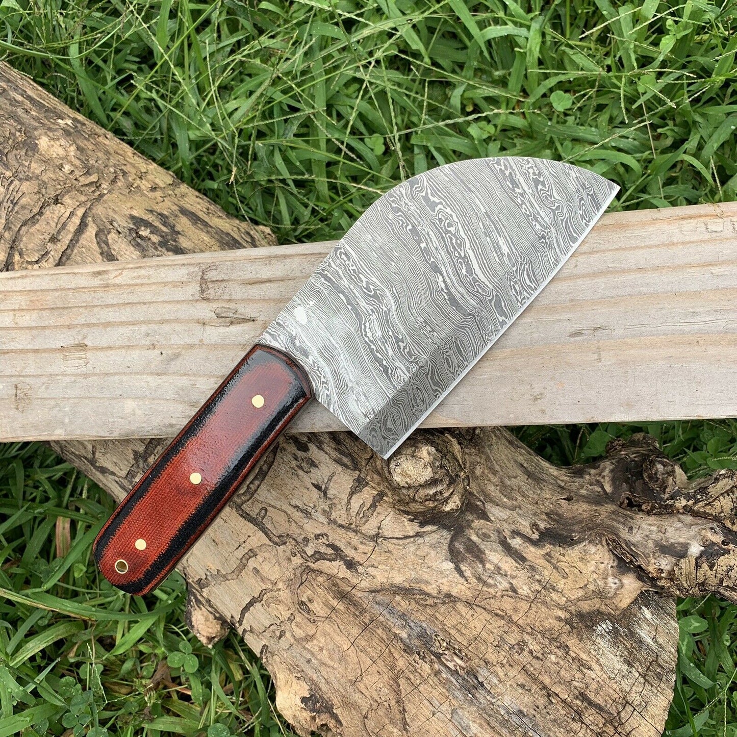 CUSTOM HANDMADE DAMASCUS STEEL CLEAVER CHOPPER KITCHEN CHEF KNIFE
