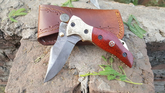 Beautiful Custom Handmade Damascus Pocket Knife