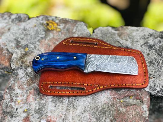 Custom Handmade Damascus Steel Bull Cutter knife