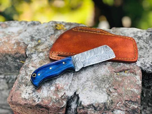 Custom Handmade Damascus Steel Bull Cutter knife