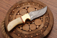 |NB KNIVES| Handmade Damascus Neck Knife " Bone Handle