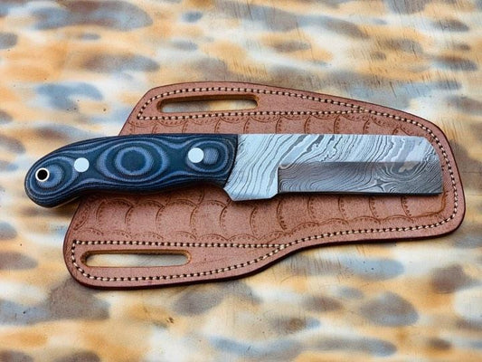 Custom Handmade Damascus Steel Bull Cutter Knife
