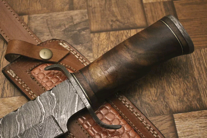 Beautiful Custom Handmade Damascus Steel Hunting knife" Rose Wood Handle - NB CUTLERY LTD