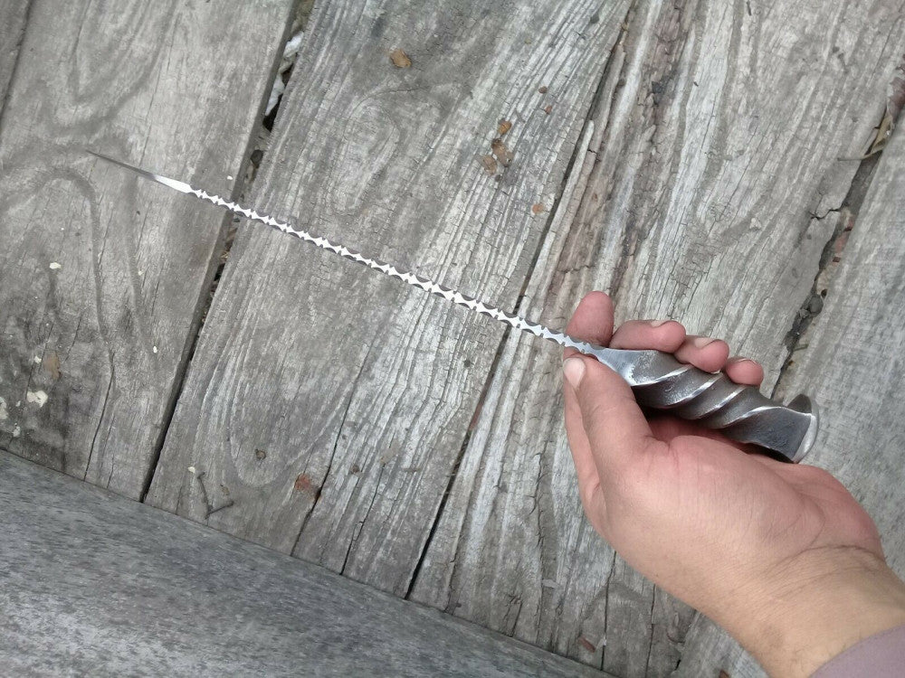 Handmade Rail Road Spike Steel Hunting Kukri Knife