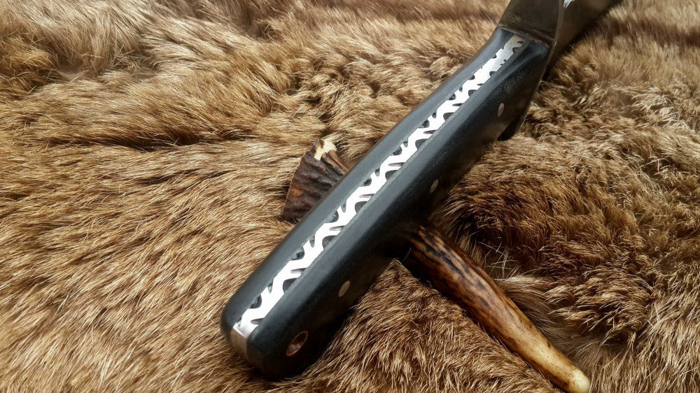|NB KNIVES| CUSTOM HANDMADE DAMASCUS HUNTING KNIFE WITH LEATHER SHEATH