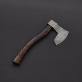Custom Handmade Damascus Steel Axe Handle Rosewood With Beautiful Leather Sheath Compact Backpacking Axe Premium Forged Steel Axe Durable Bushcraft Hatchets