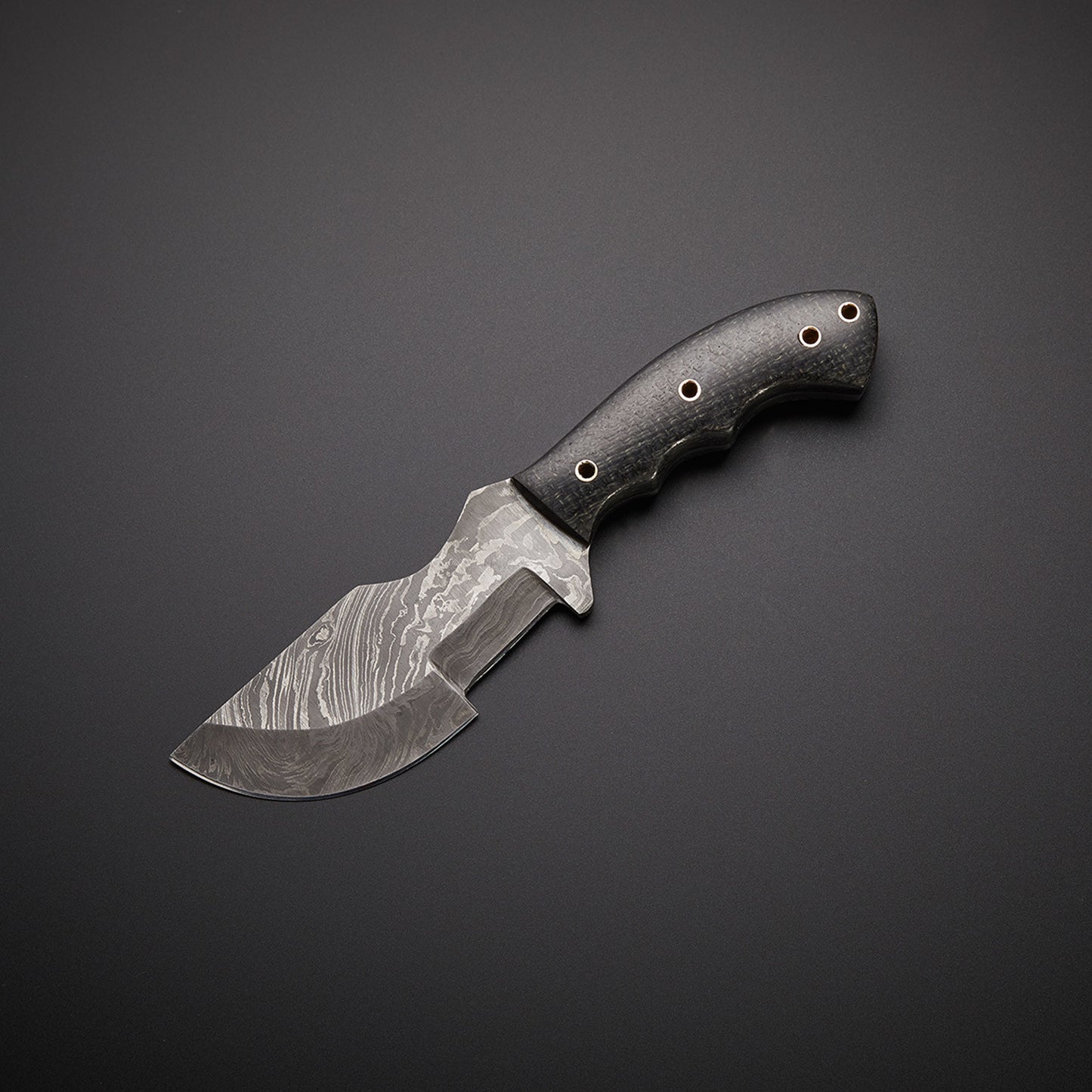 |NB KNIVES| CUSTOM HANDMADE DAMASCUS TRACKER KNIFE WITH LEATHER SHEATH