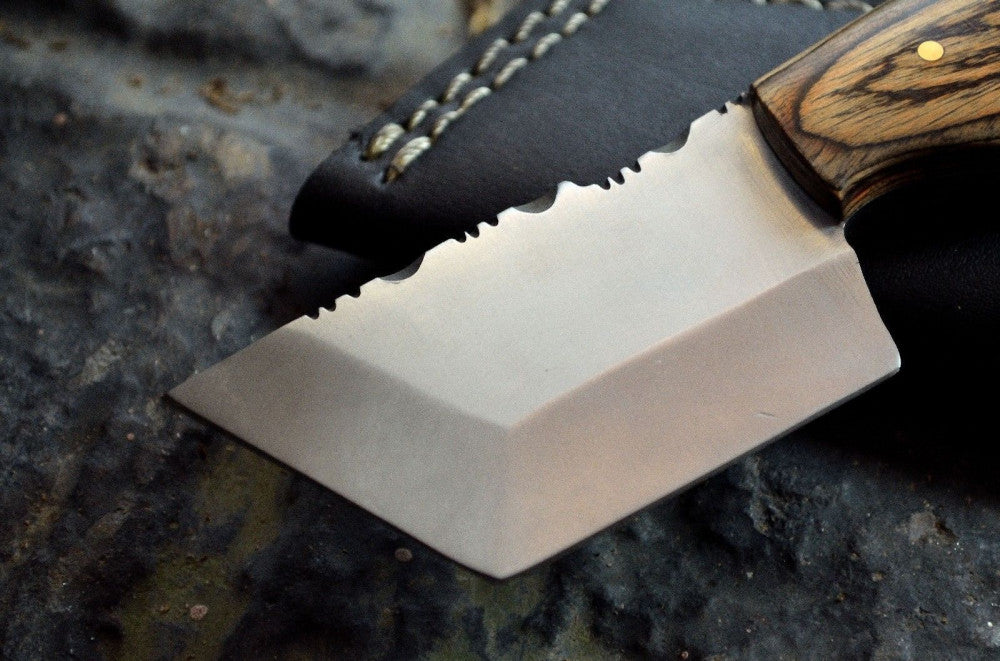 Custom Handmade D2 Steel Skinner Hunting Knife – Micarta Handle with Leather Sheath