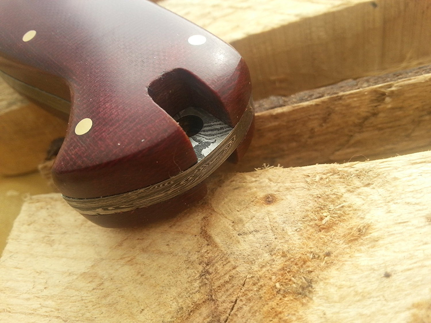 CUSTOM HANDMADE DAMASCUS HUNTING KNIFE HANDLE MICARTA
