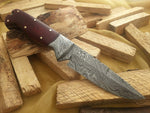 CUSTOM HANDMADE DAMASCUS HUNTING KNIFE HANDLE MICARTA