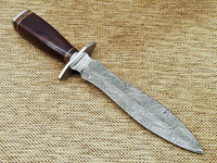 BEAUTIFUL CUSTOM HANDMADE DAMASCUS STEEL DAGGER KNIFE "NATURAL WOOD"