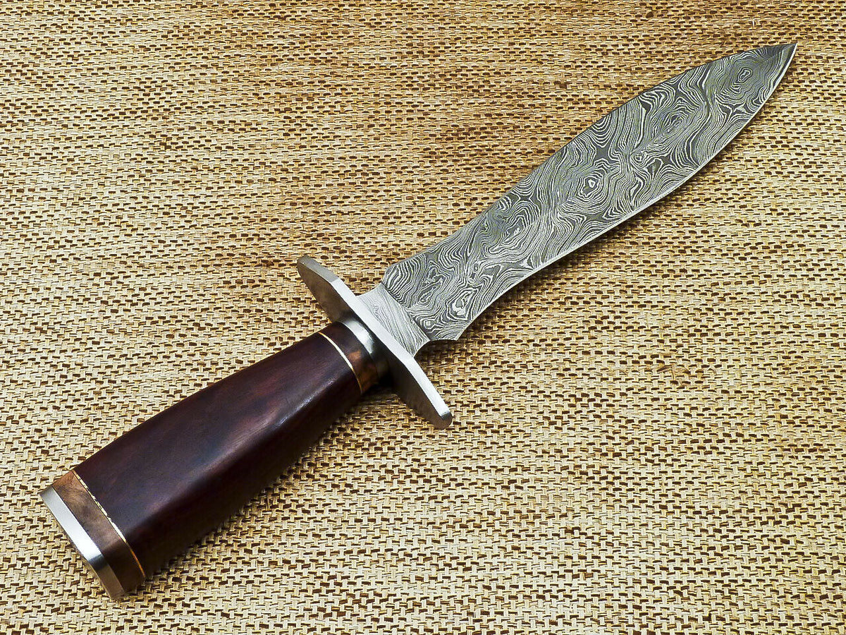 BEAUTIFUL CUSTOM HANDMADE DAMASCUS STEEL KNIFE "NATURAL WOOD"