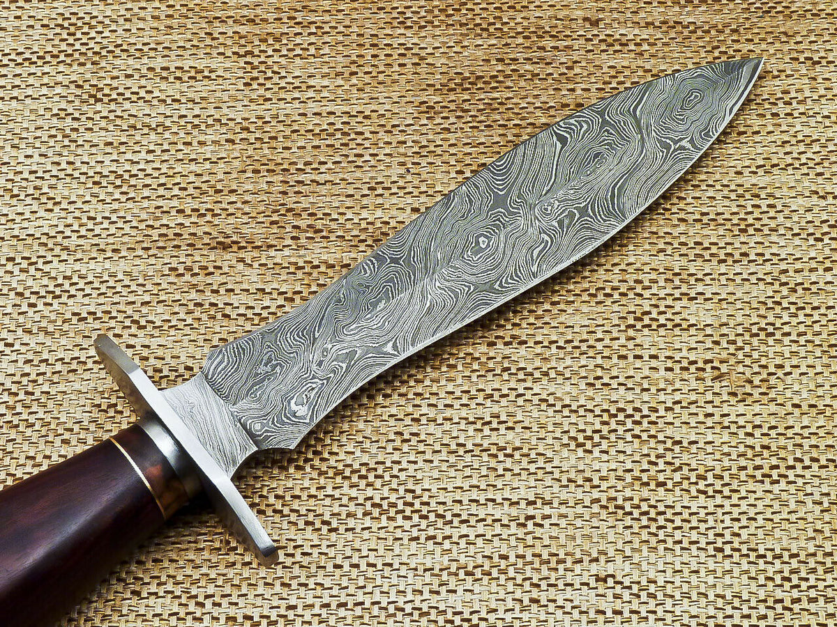 BEAUTIFUL CUSTOM HANDMADE DAMASCUS STEEL KNIFE "NATURAL WOOD"