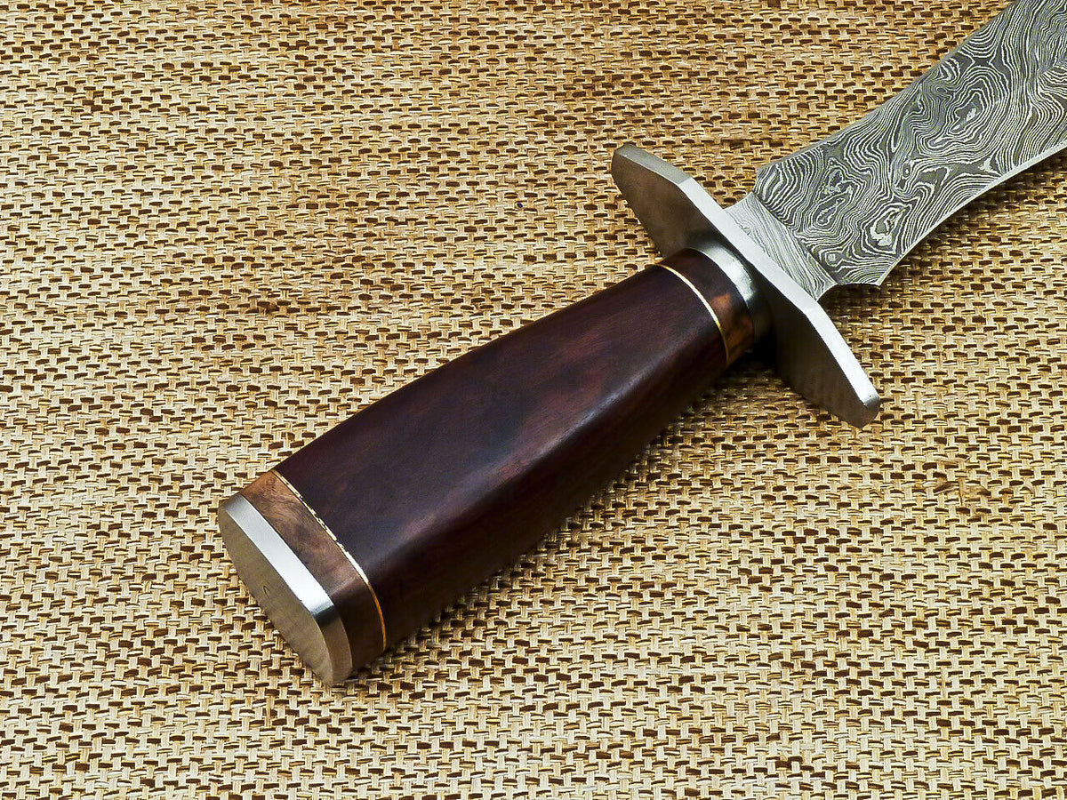 BEAUTIFUL CUSTOM HANDMADE DAMASCUS STEEL KNIFE "NATURAL WOOD"