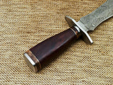 BEAUTIFUL CUSTOM HANDMADE DAMASCUS STEEL DAGGER KNIFE "NATURAL WOOD"