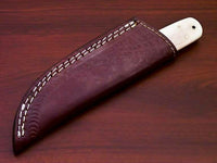DAMASCUS STEEL FULL TANG KNIFE- CAMEL BONE & NATURAL WOOD