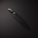 CUSTOM HANDMADE DAMASCUS STEEL HUNTING KNIFE WITH LEATHER SHEATH