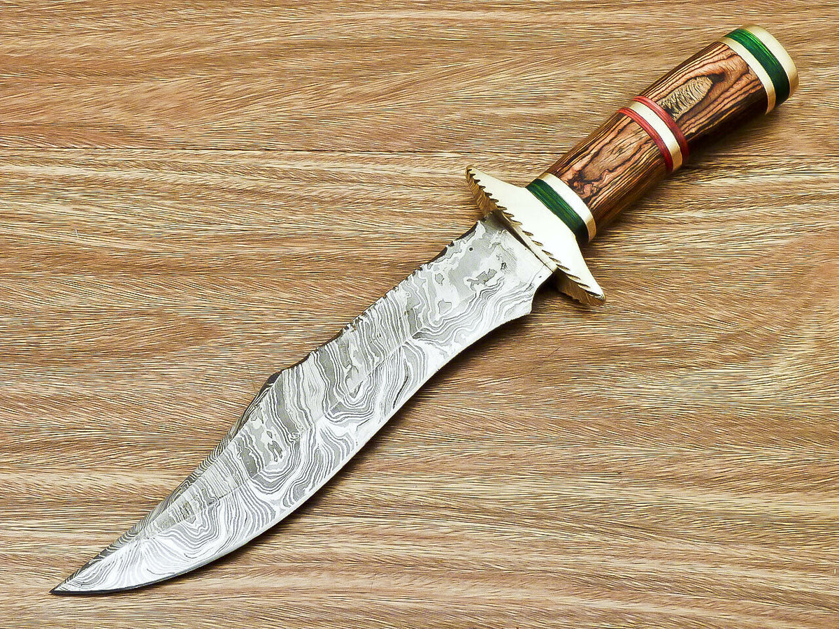 BEAUTIFUL CUSTOM HAND FORGED DAMASCUS STEEL HUNTING KNIFE "HARD WOOD - NB CUTLERY LTD