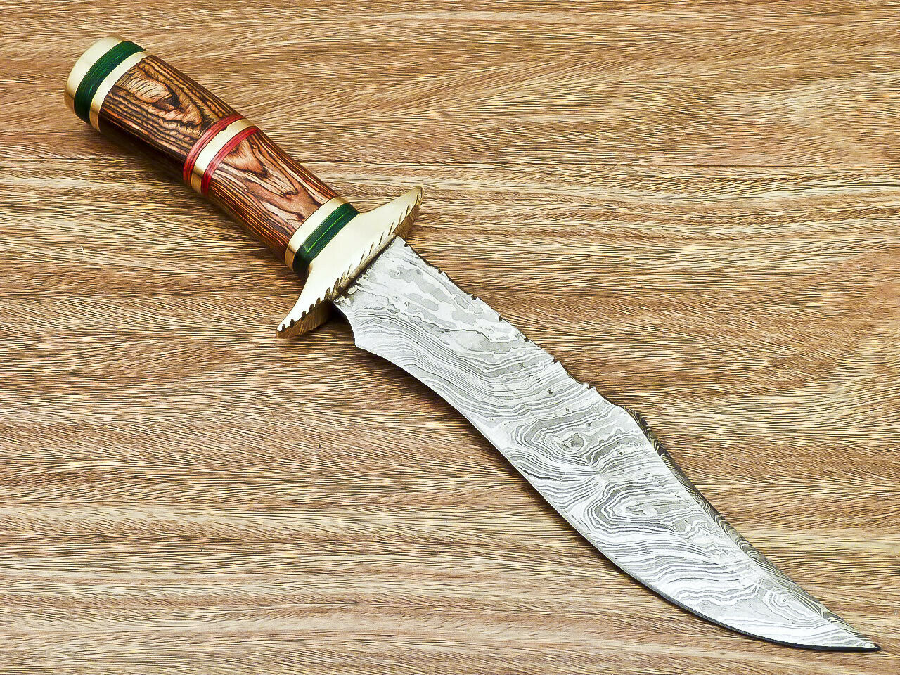 BEAUTIFUL CUSTOM HAND FORGED DAMASCUS STEEL HUNTING KNIFE "HARD WOOD - NB CUTLERY LTD