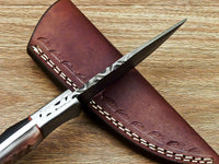 BEAUTIFUL CUSTOM HAND FORGED DAMASCUS STEEL HUNTING KNIFE "SHEEP HORN - NB CUTLERY LTD