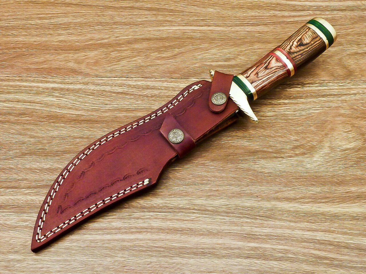 BEAUTIFUL CUSTOM HAND FORGED DAMASCUS STEEL HUNTING KNIFE "HARD WOOD - NB CUTLERY LTD