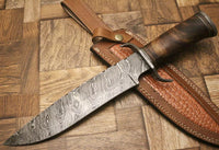 Beautiful Custom Handmade Damascus Steel Hunting knife" Rose Wood Handle - NB CUTLERY LTD