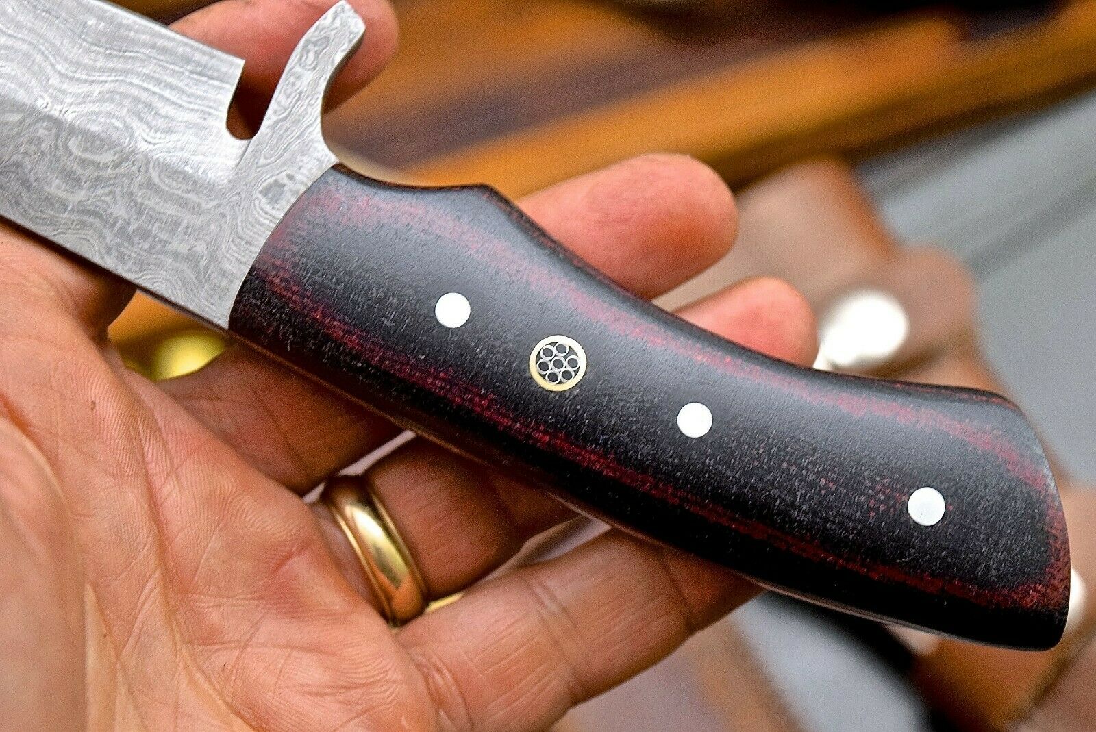 Custom-Handmade Damascus-Hunting-Utility--Camp Blade EDC Knife - NB CUTLERY LTD