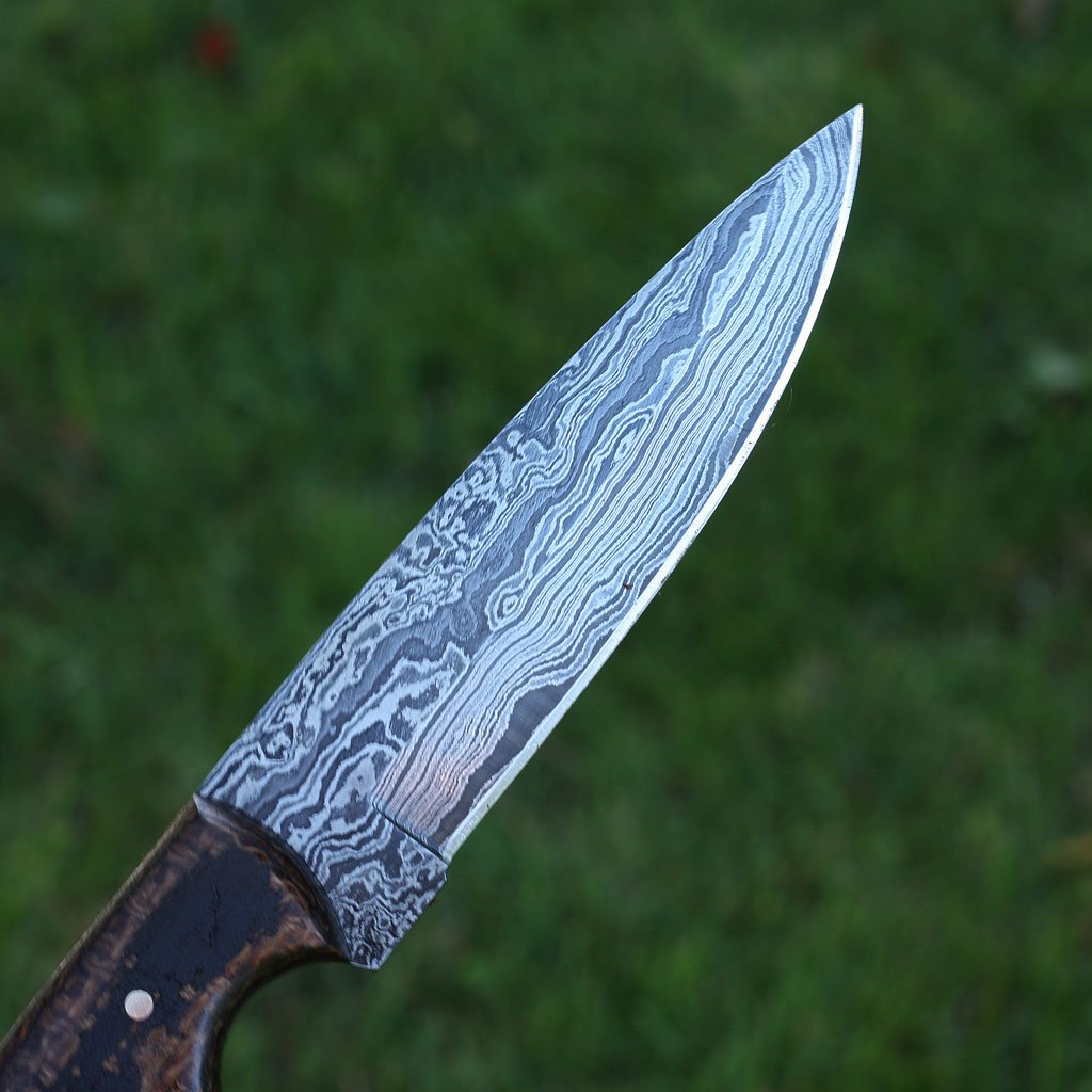 custom handmade damascus 9.5 inches micarta handle knife - NB CUTLERY LTD